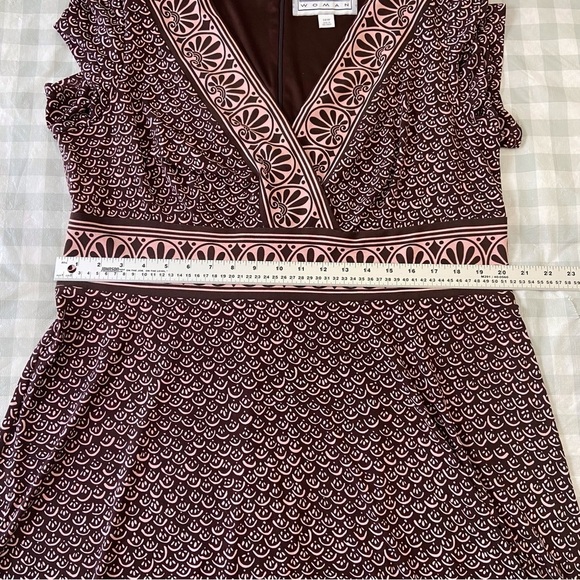 JESSICA Howard midi dress pink brown pattern stretch jersey plus size 18W - Picture 7 of 12